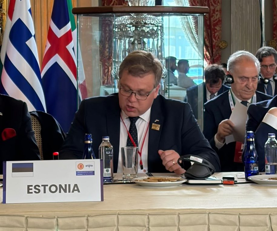 Riigikogu esimees Lauri Hussari kõne NATO spiikrite parlamentaarsel tippkohtumisel Istanbulis 29.06.2026. Foto: Anu Mõtsla / Riigikogu Kantselei