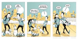 Väljavõte Soome-Eesti hargmaiste perede koomiksisarjast. Illustratsioon: Martin Rattas