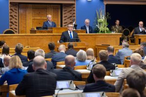 Riigikogu esimees Lauri Hussar sügisistungjärgu avaistungil. Foto: Erik Peinar