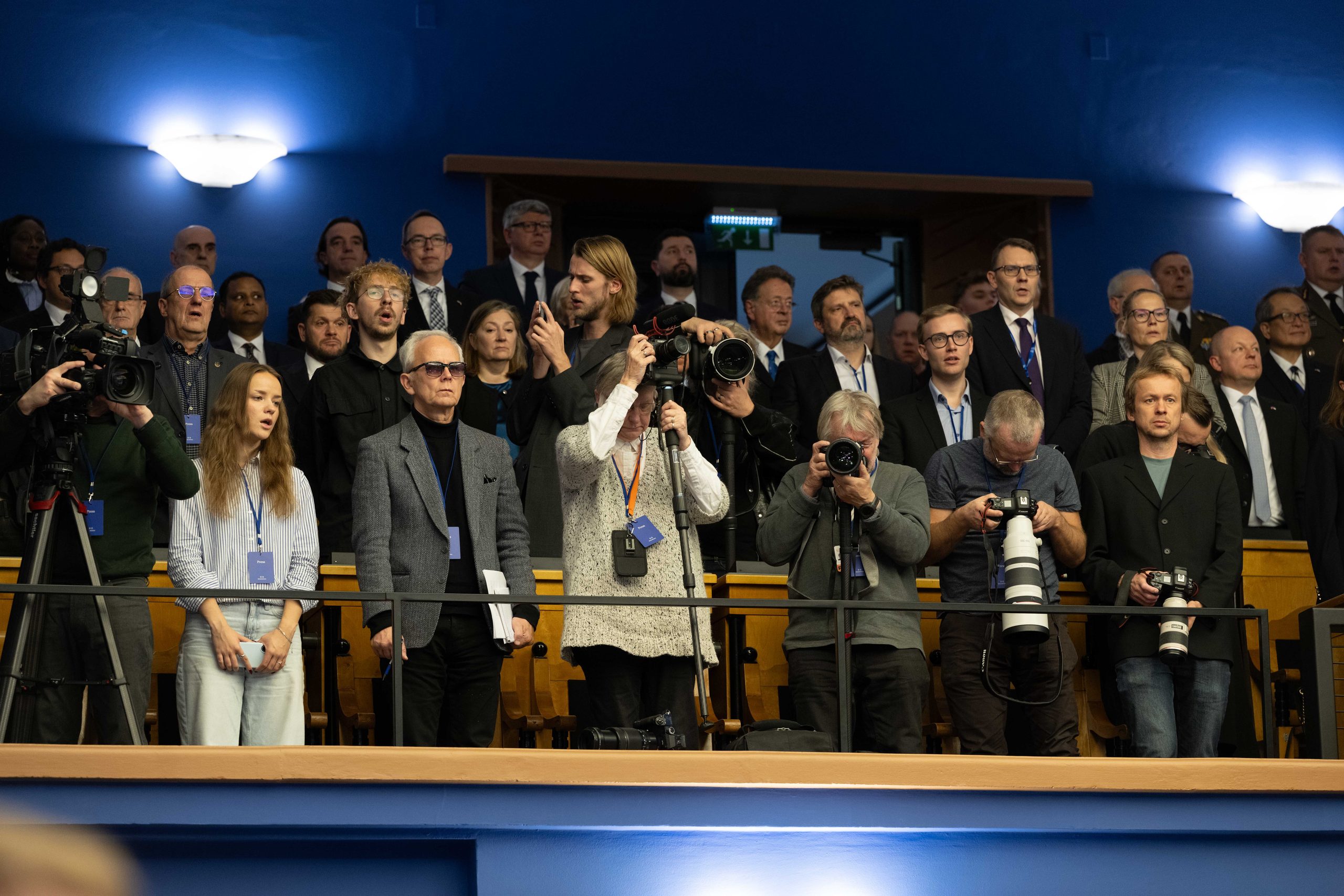Journalists in the press gallery
